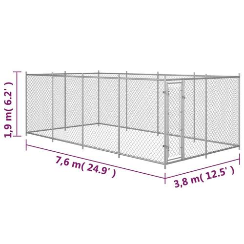 Udendørs hundeløbegård 8 x 4 x 2 m