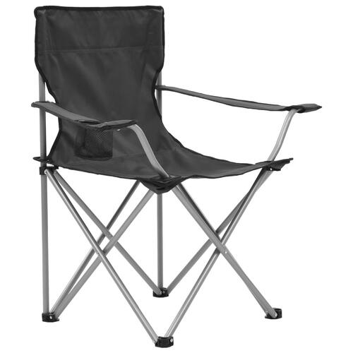 Campingbord og -stolesæt 3 dele grå