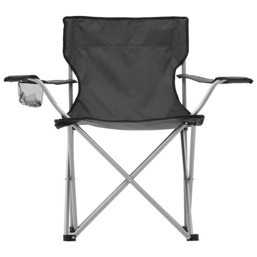 Campingbord og -stolesæt 3 dele grå