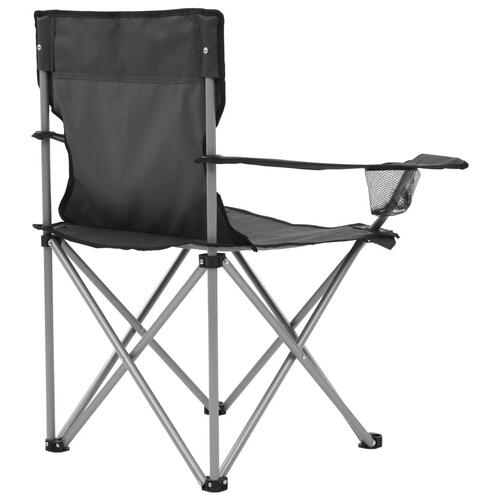 Campingbord og -stolesæt 3 dele grå