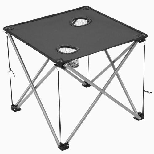 Campingbord og -stolesæt 3 dele grå