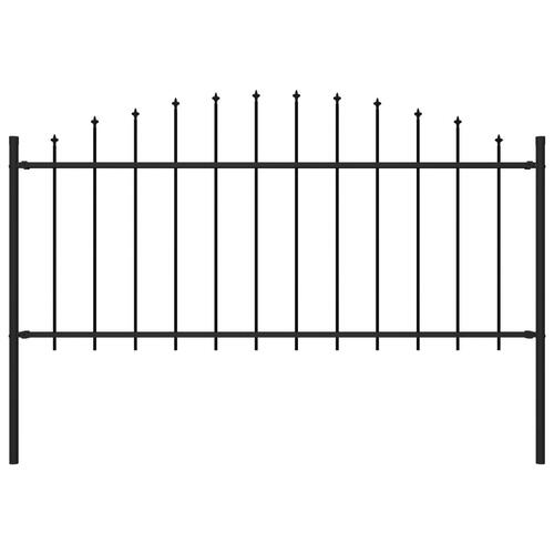 Havehegn med spydtop (0,5-0,75) x 1,7 m stål sort