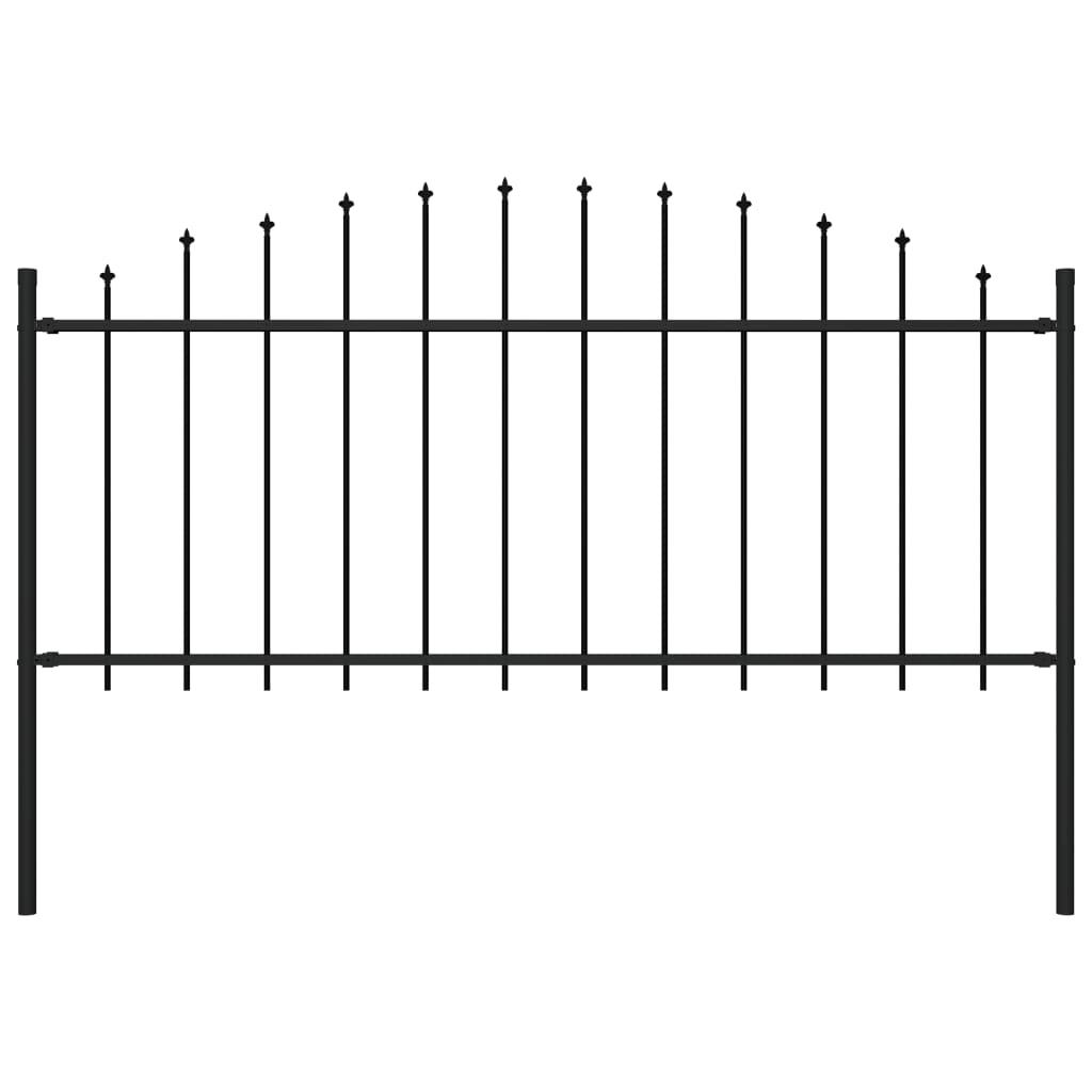 Havehegn med spydtop (0,5-0,75) x 1,7 m stål sort