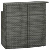Barbord til haven 120x55x110 cm polyrattan grå