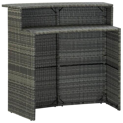 Barbord til haven 120x55x110 cm polyrattan grå
