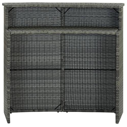 Barbord til haven 120x55x110 cm polyrattan grå