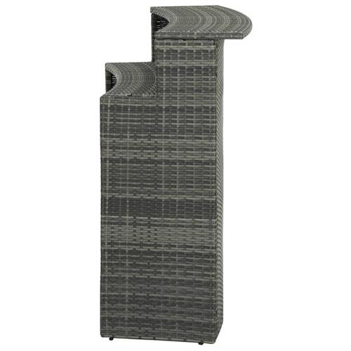 Barbord til haven 120x55x110 cm polyrattan grå