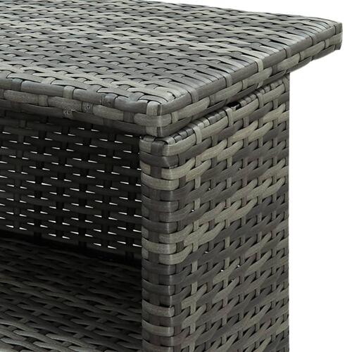 Barbord til haven 120x55x110 cm polyrattan grå
