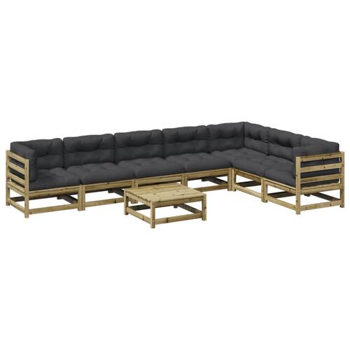 Sofasæt til haven 8 dele med hynder imprægneret fyrretræ