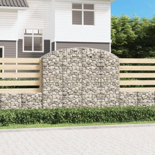Buet gabionkurv 200×50×160/180 cm - galvaniseret jern