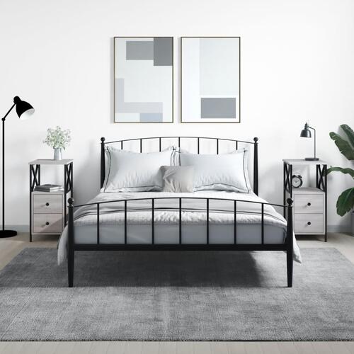 Sengeborde 2 stk. 34x35,5x70 cm konstrueret træ grå sonoma-eg