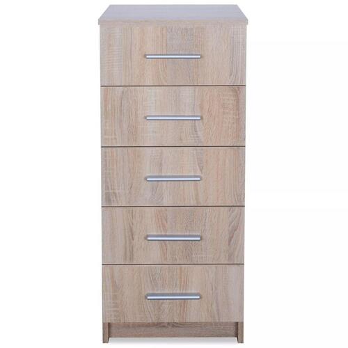Høj kommode i spånplader 41 x 35 x 106 cm egetræ