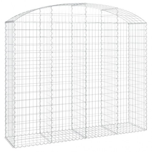 Buet gabionkurv 200×50×160/180 cm - galvaniseret jern