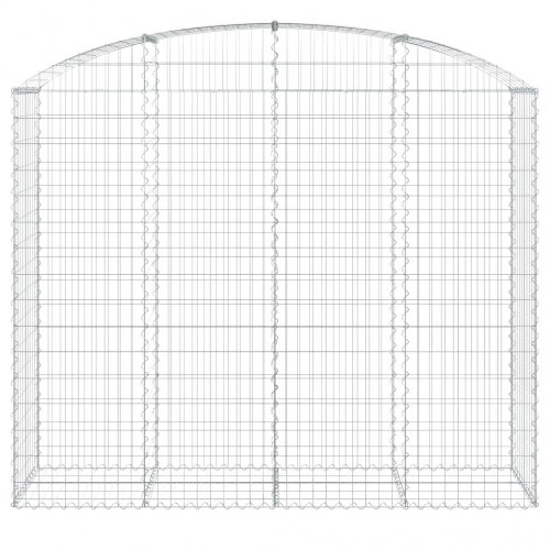 Buet gabionkurv 200×50×160/180 cm - galvaniseret jern
