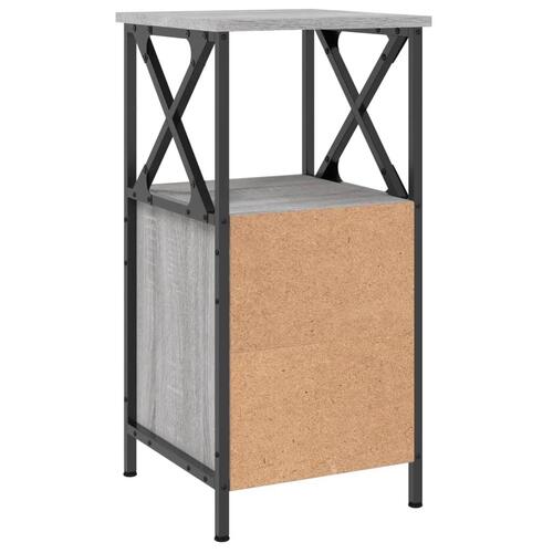 Sengeborde 2 stk. 34x35,5x70 cm konstrueret træ grå sonoma-eg