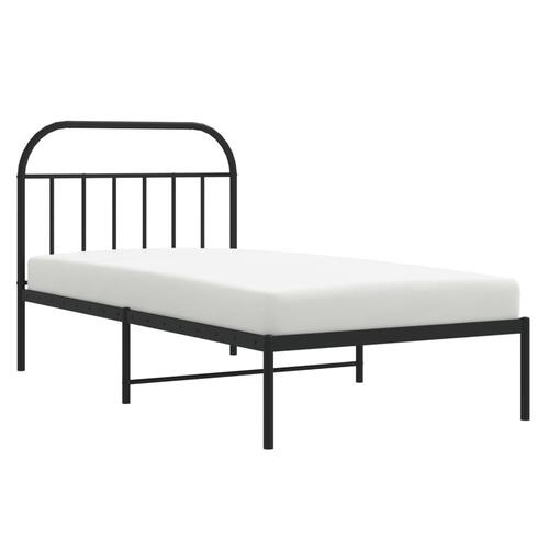 Sengeramme med sengegavl 100x200 cm metal sort
