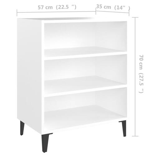 Skænk 57x35x70 cm konstrueret træ hvid