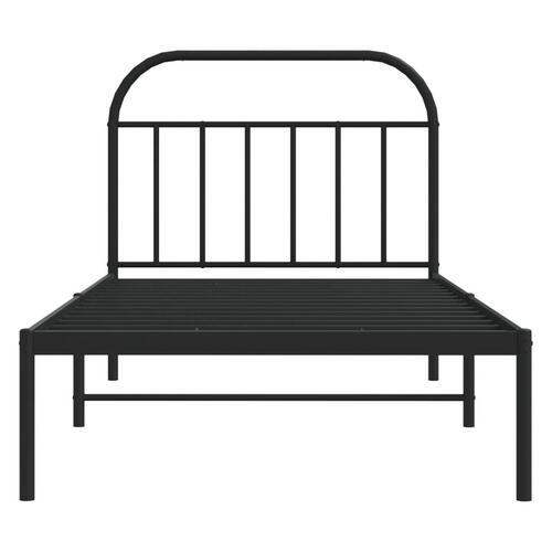 Sengeramme med sengegavl 100x200 cm metal sort