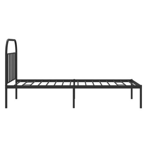Sengeramme med sengegavl 100x200 cm metal sort