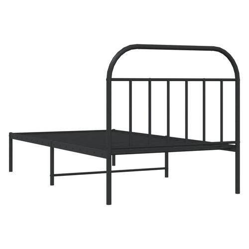Sengeramme med sengegavl 100x200 cm metal sort