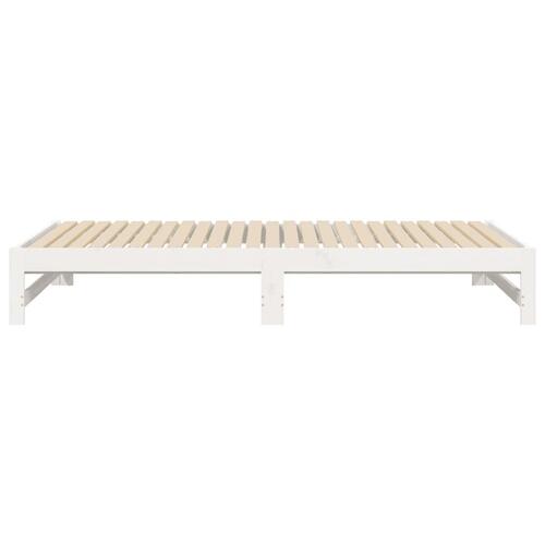 Daybed med udtræk 2x(90x200) cm massivt fyrretræ hvid