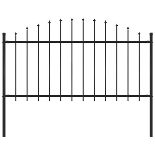 Havehegn med spydtop (1,25-1,5) x 1,7 m stål sort
