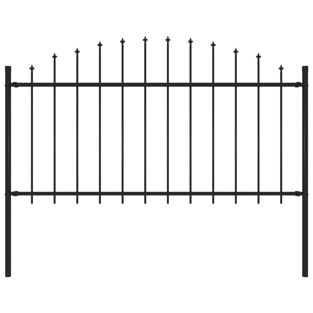 Havehegn med spydtop (1,25-1,5) x 1,7 m stål sort
