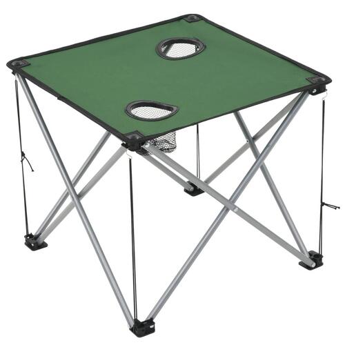 Campingbord og -stolesæt 3 dele grøn