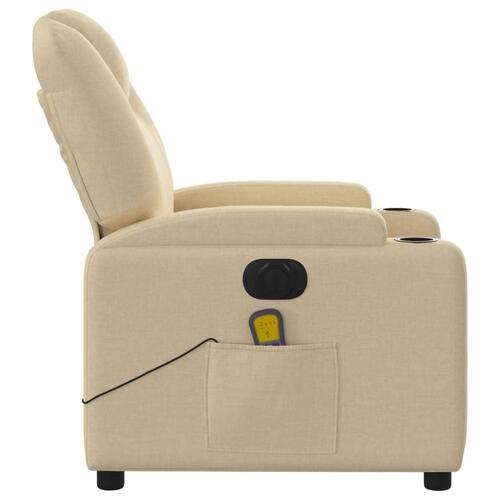 Eldrevet massagestol stof cremefarvet