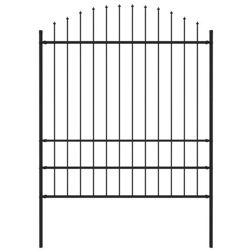 Havehegn med spydtop (1,75-2) x 1,7 m stål sort