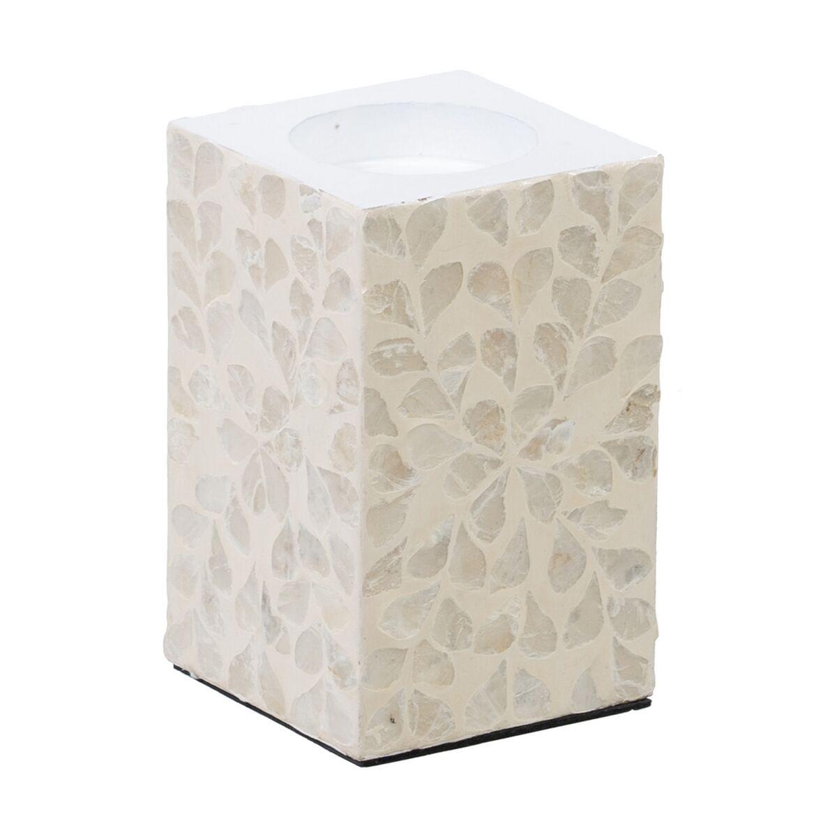 Lyseholder Beige Perlemor Træ MDF 10,5 x 10,5 x 16 cm