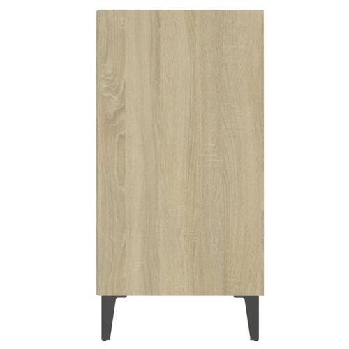 Skænk 57x35x70 cm spånplade hvid og sonoma-eg