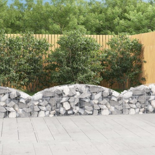 Buet gabionkurv 200×30×40/60 cm - galvaniseret jern