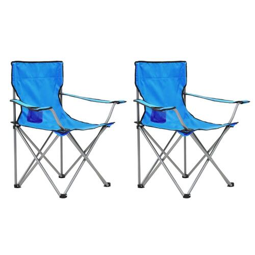 Campingbord og -stolesæt 3 dele blå