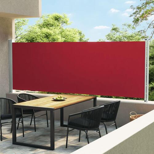 Sammenrullelig sidemarkise til terrassen 160 x 600 cm rød