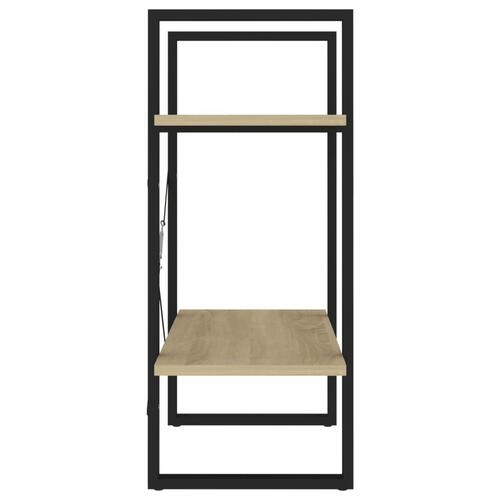 Bogreol med 2 hylder 60x30x70 cm konstrueret træ sonoma-eg