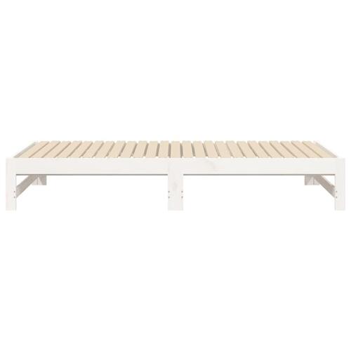 Daybed med udtræk 2x(90x190) cm massivt fyrretræ hvid