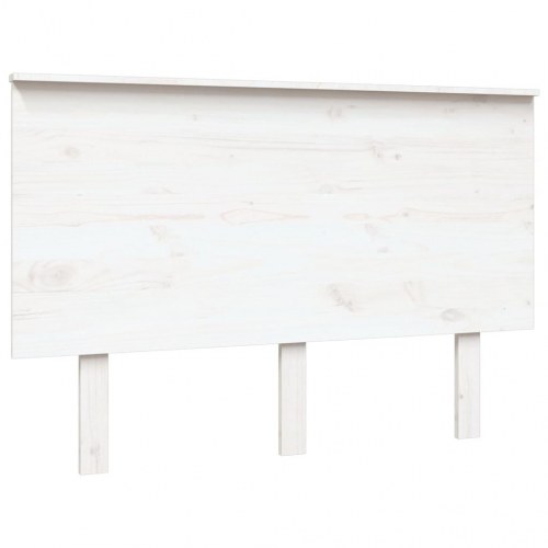 Sengegærde i massivt fyrretræ 124 x 6 x 82,5 cm - hvid