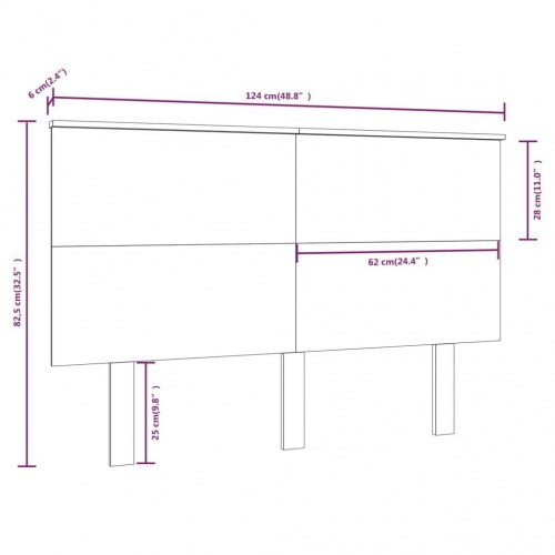 Sengegærde i massivt fyrretræ 124 x 6 x 82,5 cm - hvid