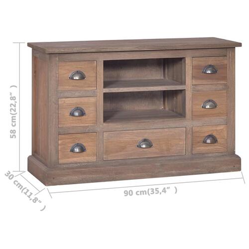 Skænk 90x30x58 cm massivt teaktræ