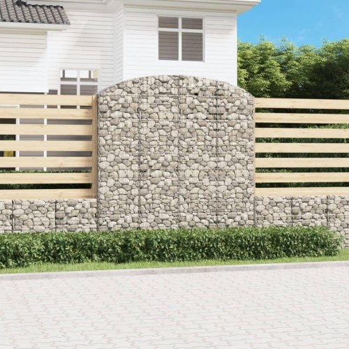 Buet gabionkurv 200 × 50 × 200/220 cm - galvaniseret jern