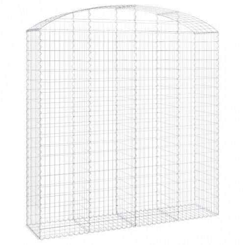 Buet gabionkurv 200 × 50 × 200/220 cm - galvaniseret jern