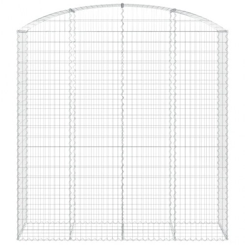 Buet gabionkurv 200 × 50 × 200/220 cm - galvaniseret jern