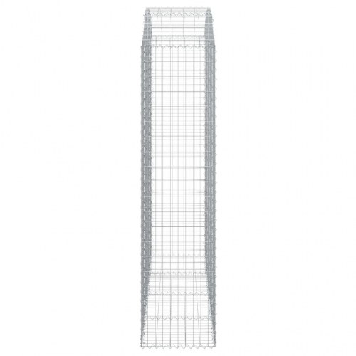 Buet gabionkurv 200 × 50 × 200/220 cm - galvaniseret jern
