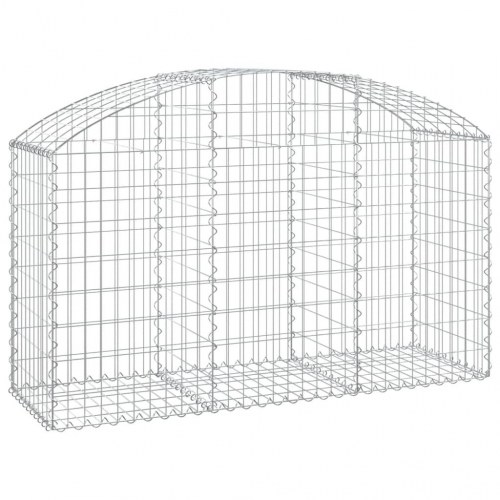 Buet gabionkurv 150×50×80/100 cm - galvaniseret jern