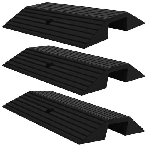 Dørtrinsrampe broform 3 stk. 49x40x8 cm gummi