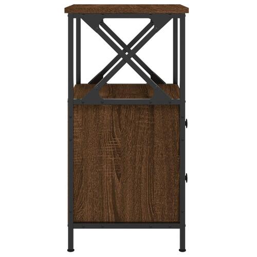 Sengeborde 2 stk. 34x35,5x70 cm konstrueret træ brunt egetræ