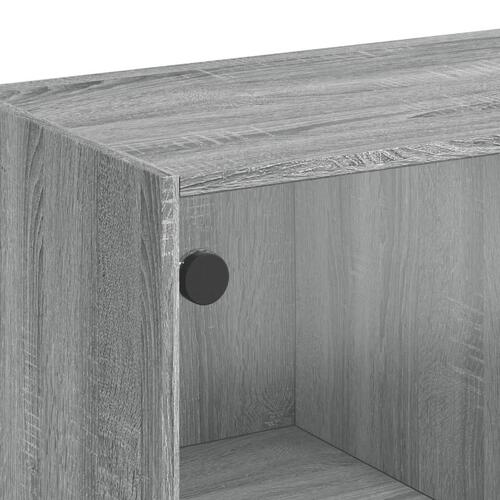 Skab med glaslåger 68x37x75,5 cm grå sonoma-eg