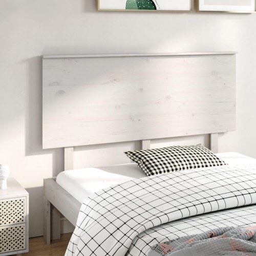 Sengegavl 144 × 6 × 82,5 cm i massivt fyrretræ - hvid