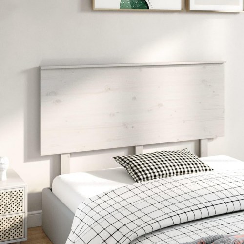 Sengegavl 144 × 6 × 82,5 cm i massivt fyrretræ - hvid
